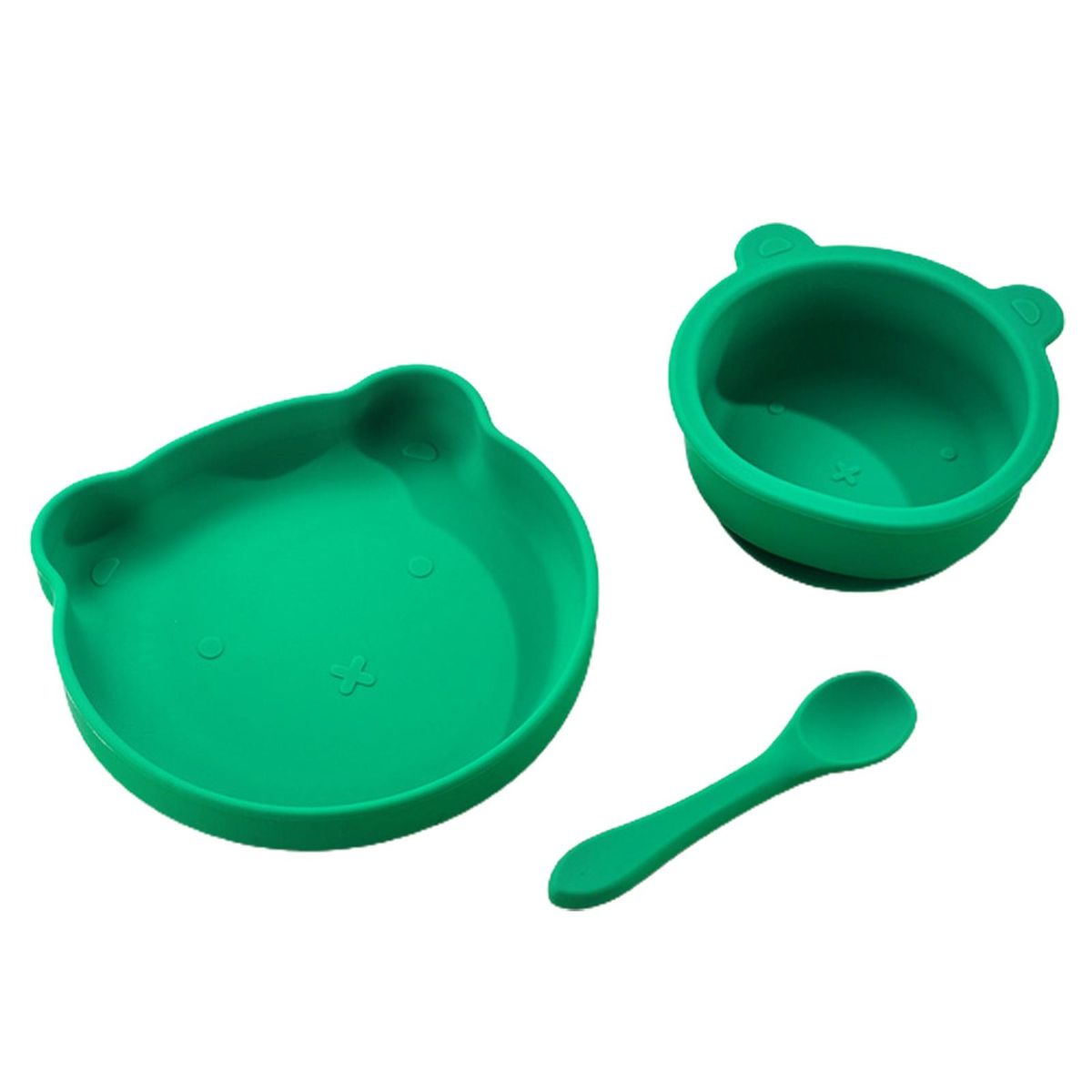 3PcsSet Kid Dinnerware Set Reusable Kids Dinnerware Set Green