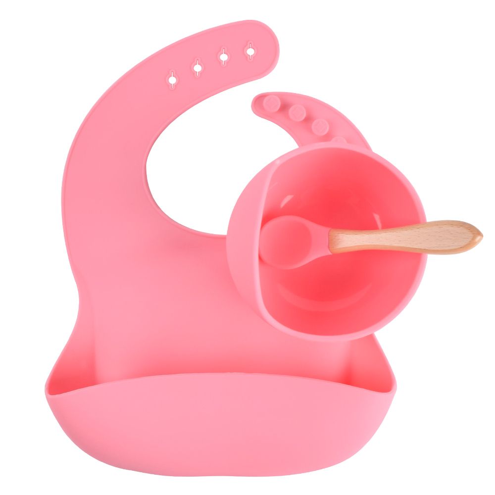 Silicon Suction Bib, Bowl And Spoon Set