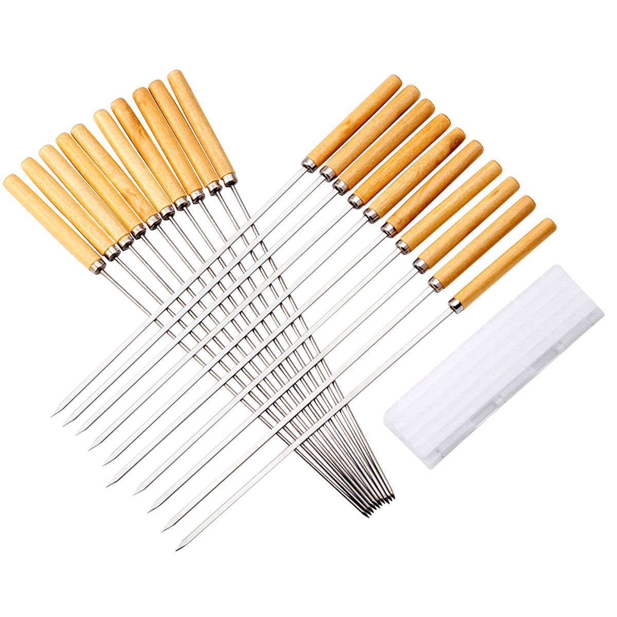 20PCS Barbecue Skewer Grilling Kabob Reusable Metal Skewers