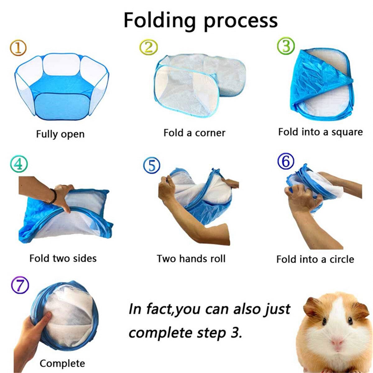 Foldable Portable Pet Playpen Open Indoor Outdoor Small Animal Cage Tent Fence