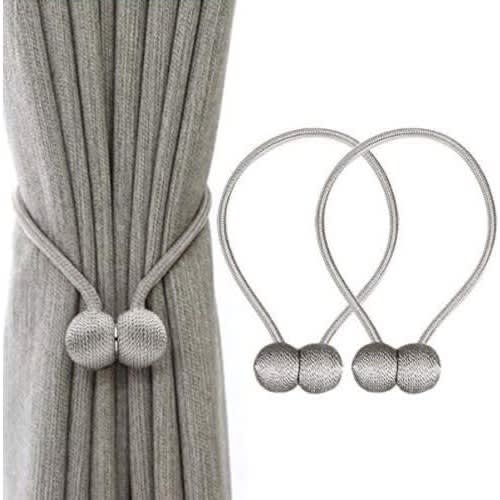 Set Of Magnetic Curtain Decorative Tiebacks - Grey -2pcs