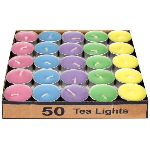 Coloured Tealight Candles - Pack Of 50