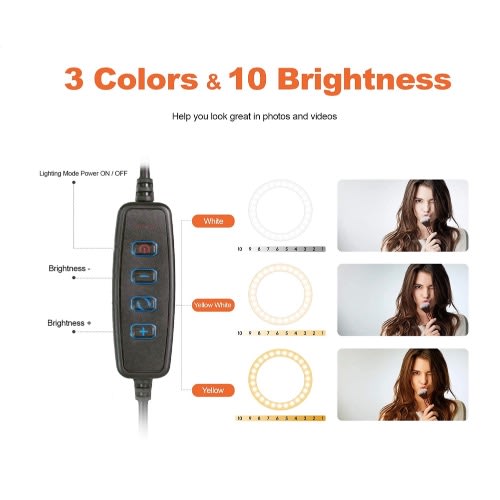 10-1" Ring Light With Table Tripod Stand & Phone Holder
