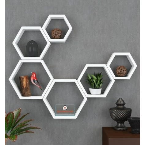 Decorative Hexagon Floating Wall Shelves