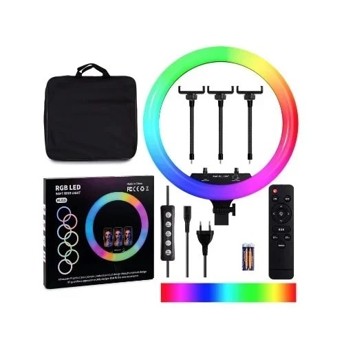 Rgb 21" Led Ring Light With Free Tripod Stand & Bag For Make Up