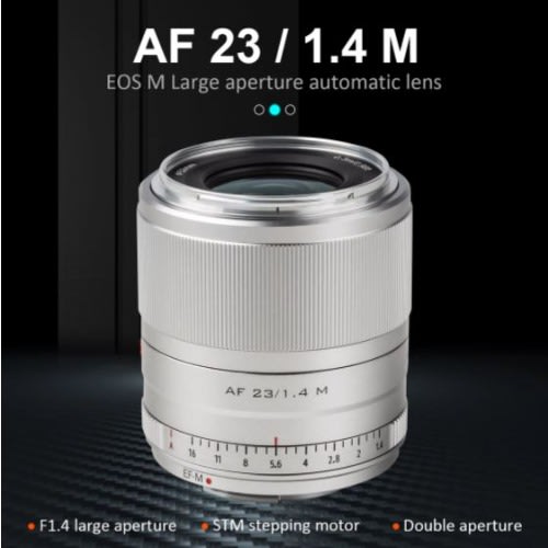 Viltrox 23mm F1.4 Lens For Canon M50 Wide Angle Lens - Silver