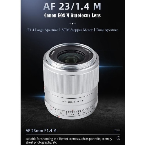 Viltrox 23mm F1.4 Lens For Canon M50 Wide Angle Lens - Silver