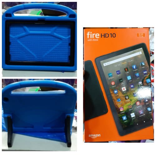 Amazon Fire Hd 10" -32GB ROM - 2GB RAM Educational Kids Tablet + Blue Proof Case