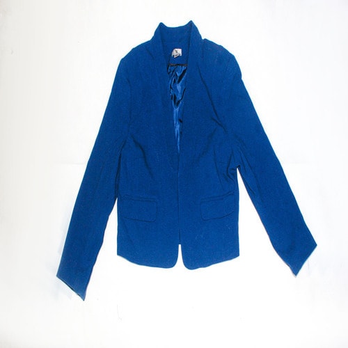 Long Sleeved Cropped Blazer - Blue