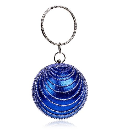 Round Dangling Stone Studded Chain Purse