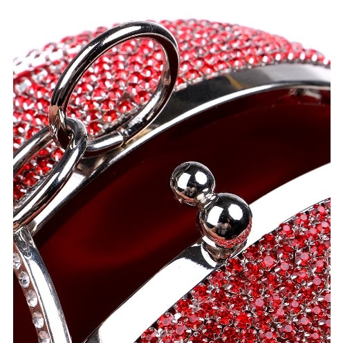 Round Dangling Stone Studded Chain Purse