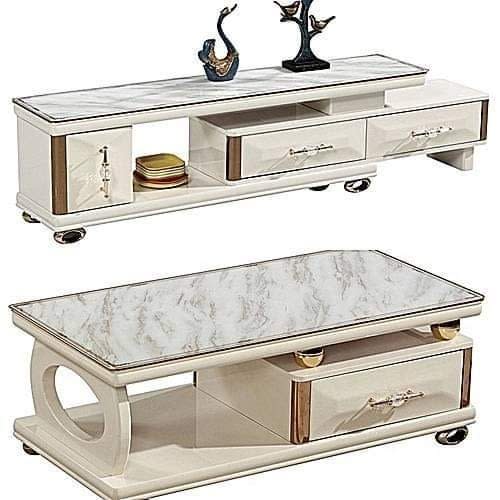 Tv Shelf And Center Table With Drawers - 2 Items