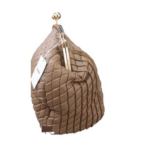 Braided Chain Clause Evening Bag- Mud Colour