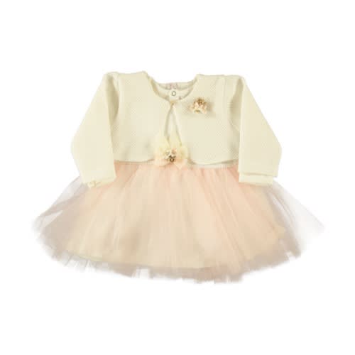 Baby Girl Dress With Mesh Bulero Light Pink