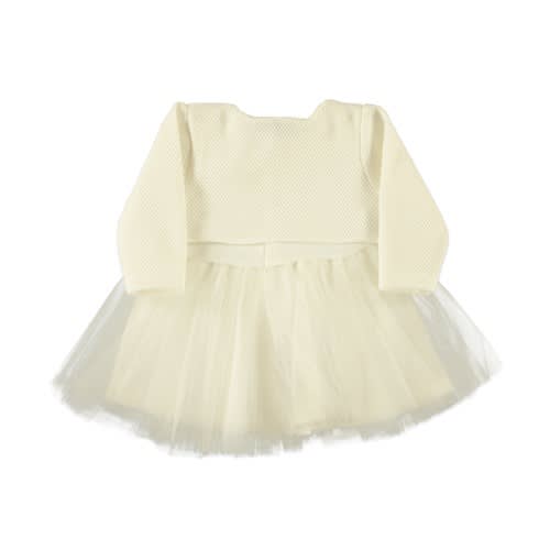 Baby Girl Dress With Mesh Bulero White