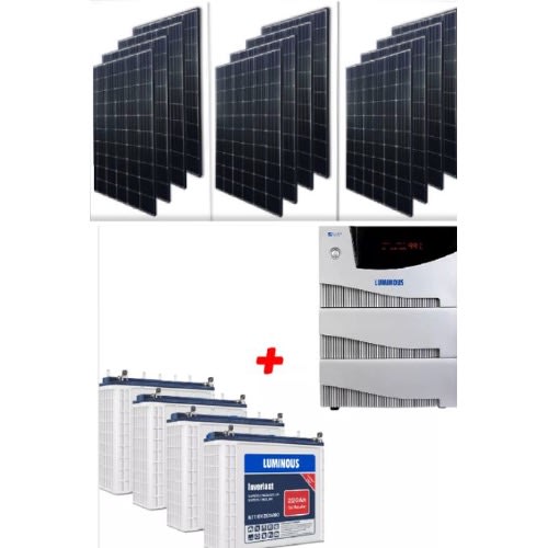 4kva 48v Complete Solar Set With 4 Of 220amps Tubular Batteries And 12 Of 250watts Solar