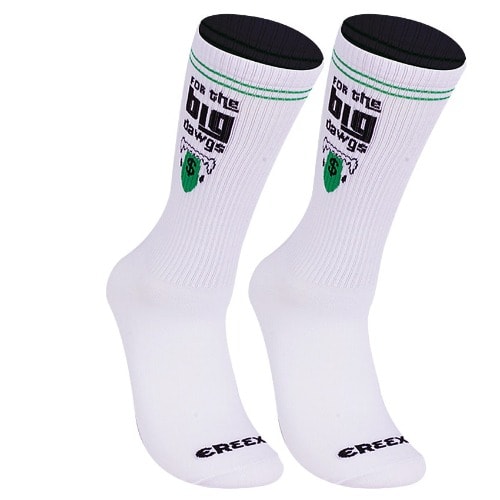 Creex Crew Socks For The Big Dawg- White