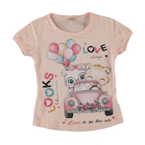 Girl T-shirt Love Always Look Salmon