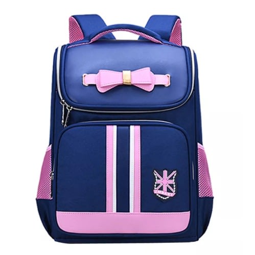 Girls School Backpack -  Navy And Pink