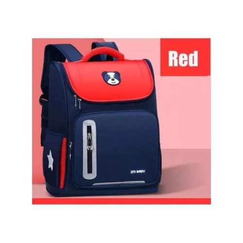 Kid's Waterproof School Bag With Reflector - Red