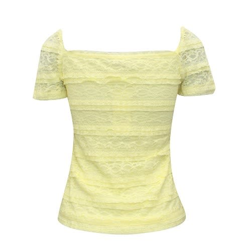 Yellow Lace Milkmaid Top