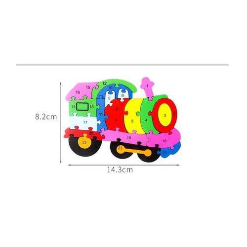Kids Education Learning Animal - Block Puzzles - Train