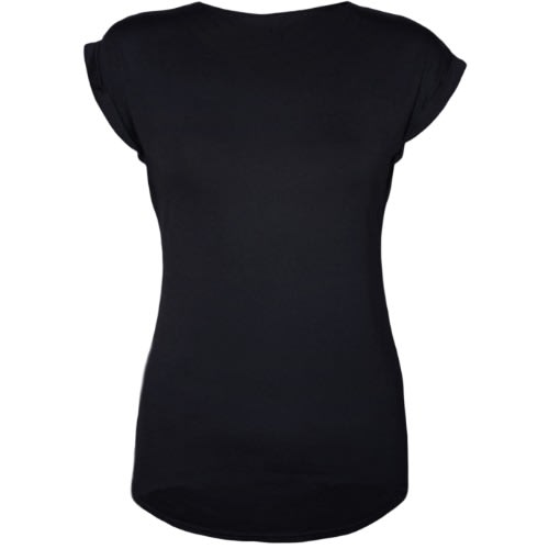 Geek Hijab Black Turn-up Sleeve Tshirt - Black