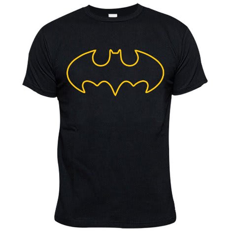 Bat Man Print Tshirt - Black