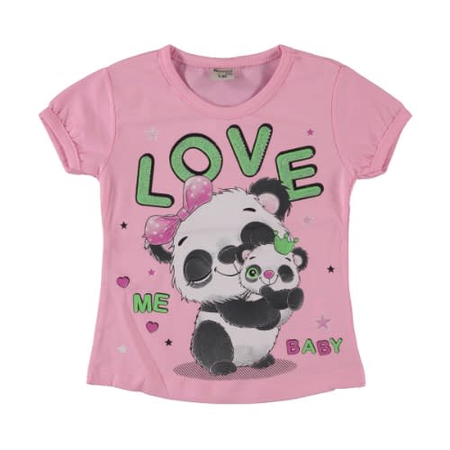 Girl T-shirt Love Me Baby  Pink