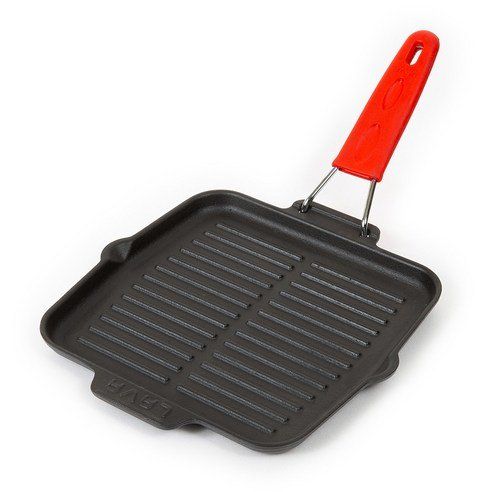 LAVA Square Casting Grill Pan Silicone Handle Set Induction