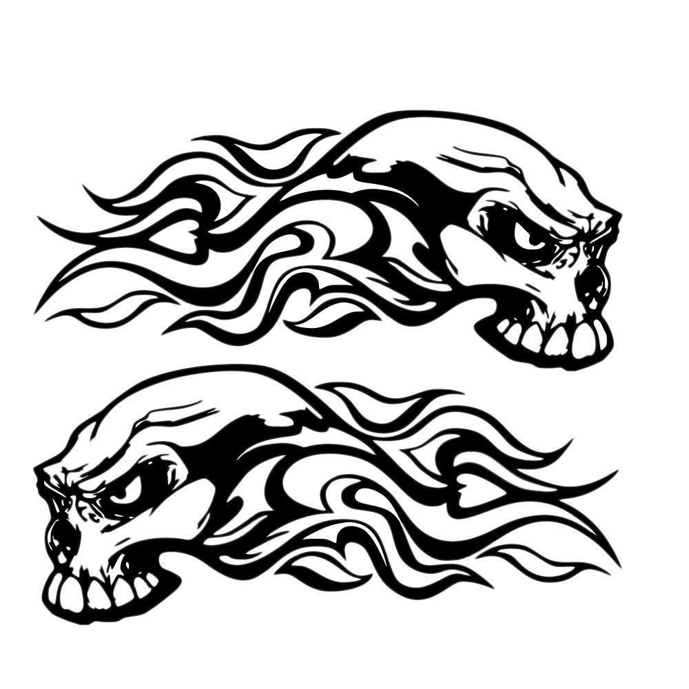 2Pcs Car Side Skirt Sticker Flame Image Universal DIY