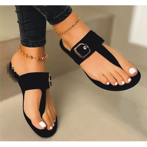 Sexy Ladies Suede Casual Flat - Black