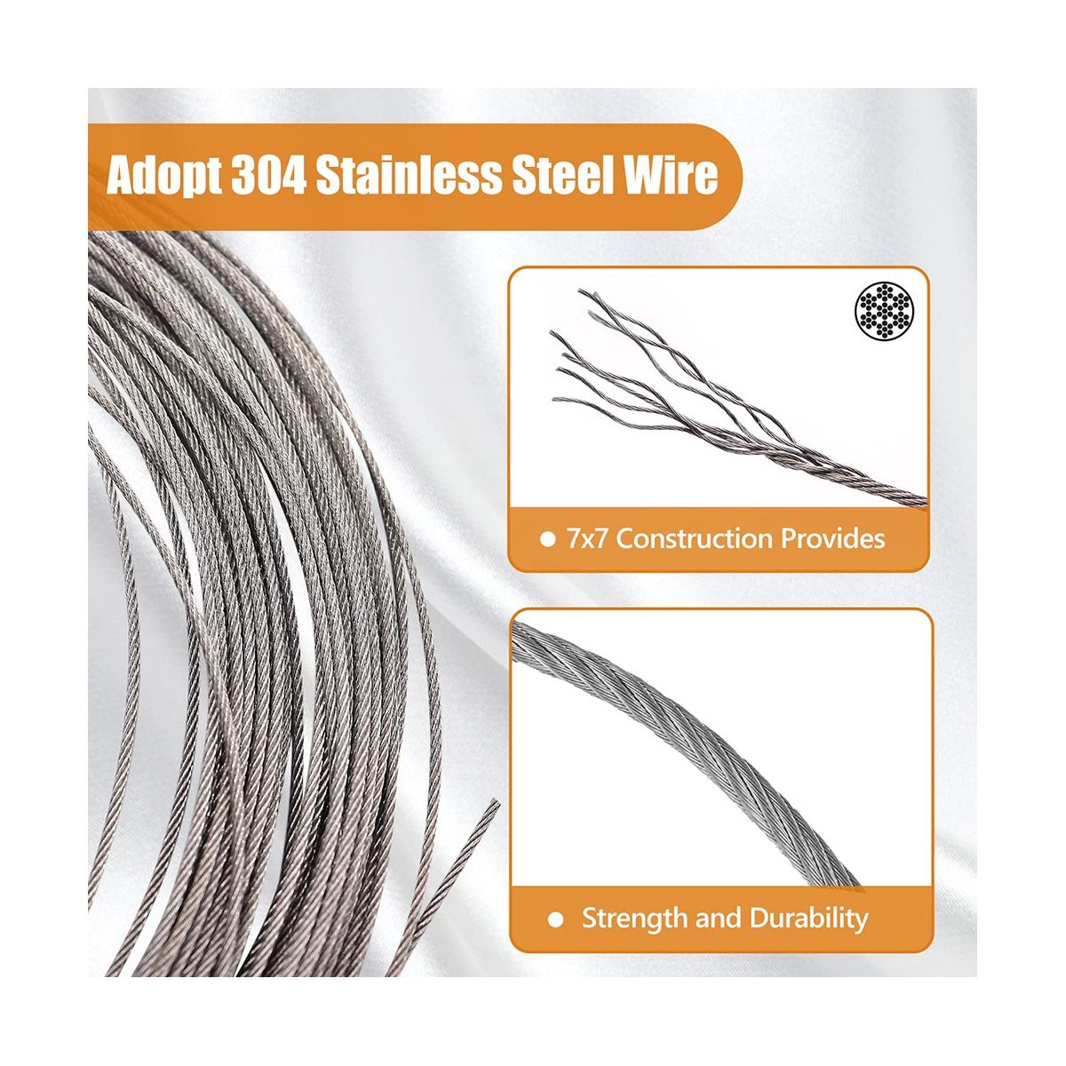 1/16Inch Turnbuckle Wire Tensioner Kit Heavy Turnbuckle Cable Railing Kit 115Ft Wire Rope Hook and Eye Turnbuckle Kit
