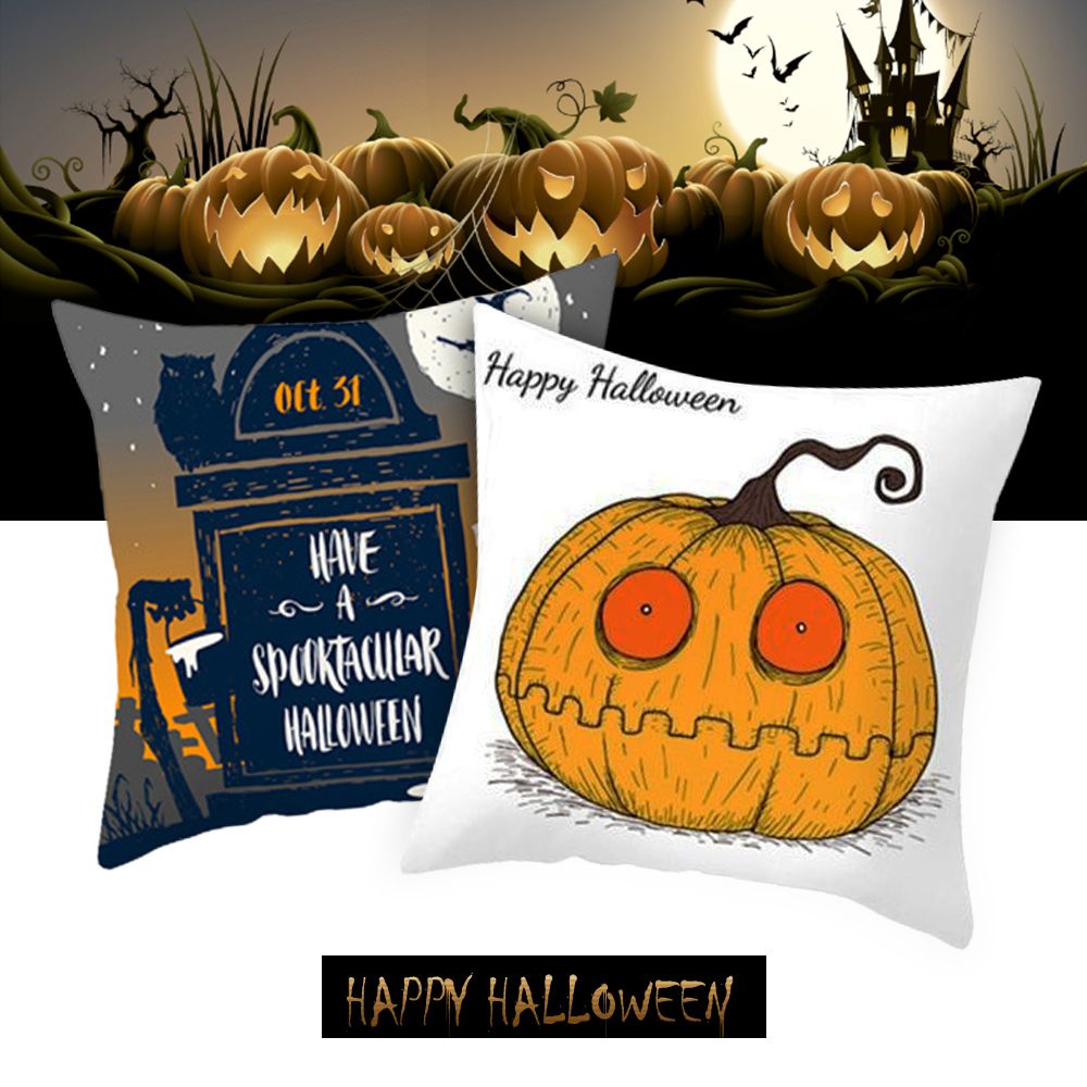 4Pcs / Set Halloween Decorative Pumpkin Pillow Covers