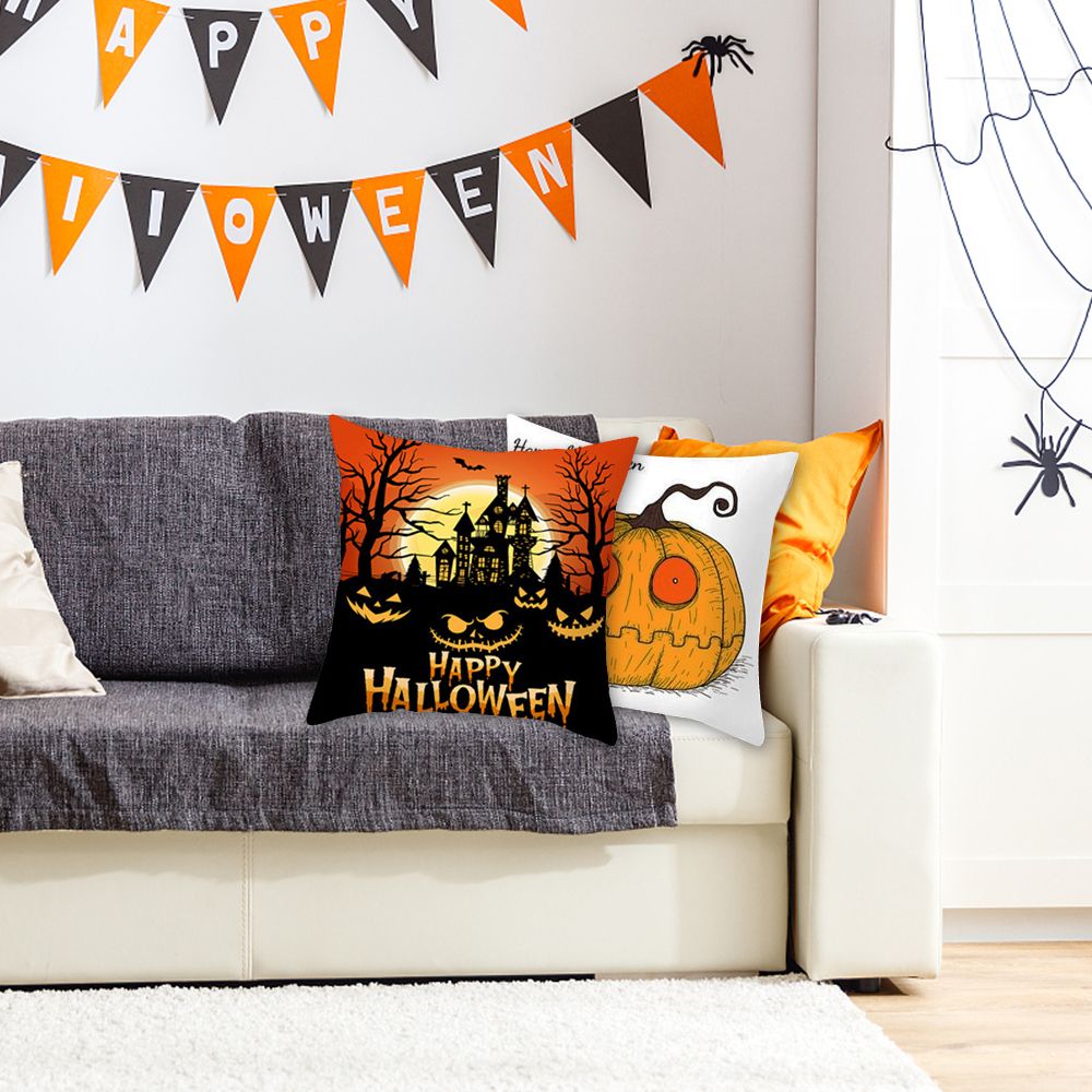 4Pcs / Set Halloween Decorative Pumpkin Pillow Covers