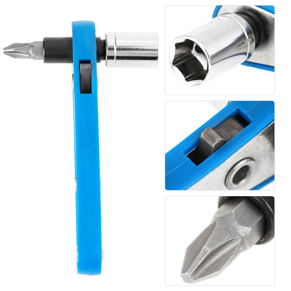 3in1 Screwdriver Set Kit Including Blue Ratchet Socket