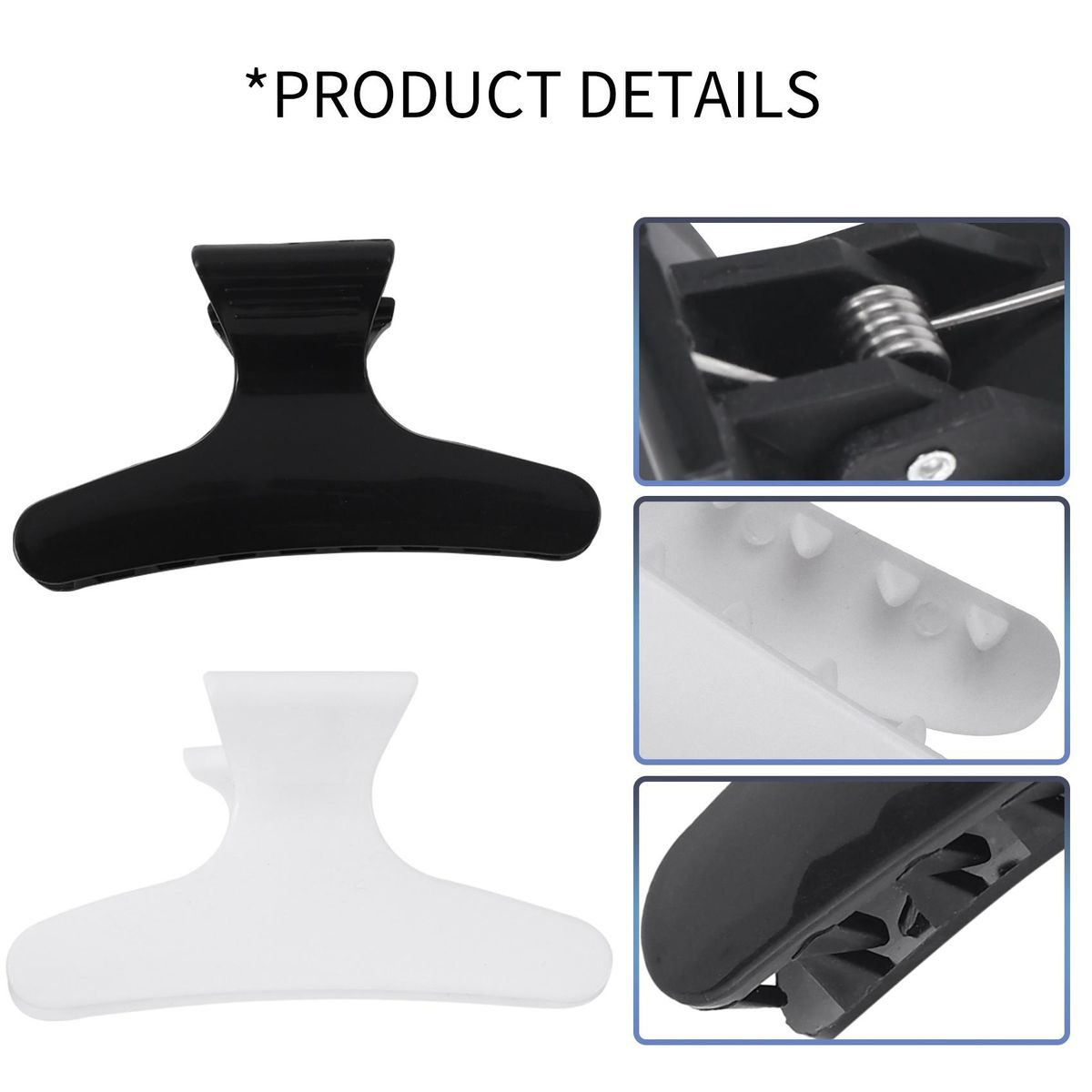 4PCS Black White Hairdressers Butterfly Style Styling Hair Clamps Clips Claw Clasps Hairdressing Salon Tool