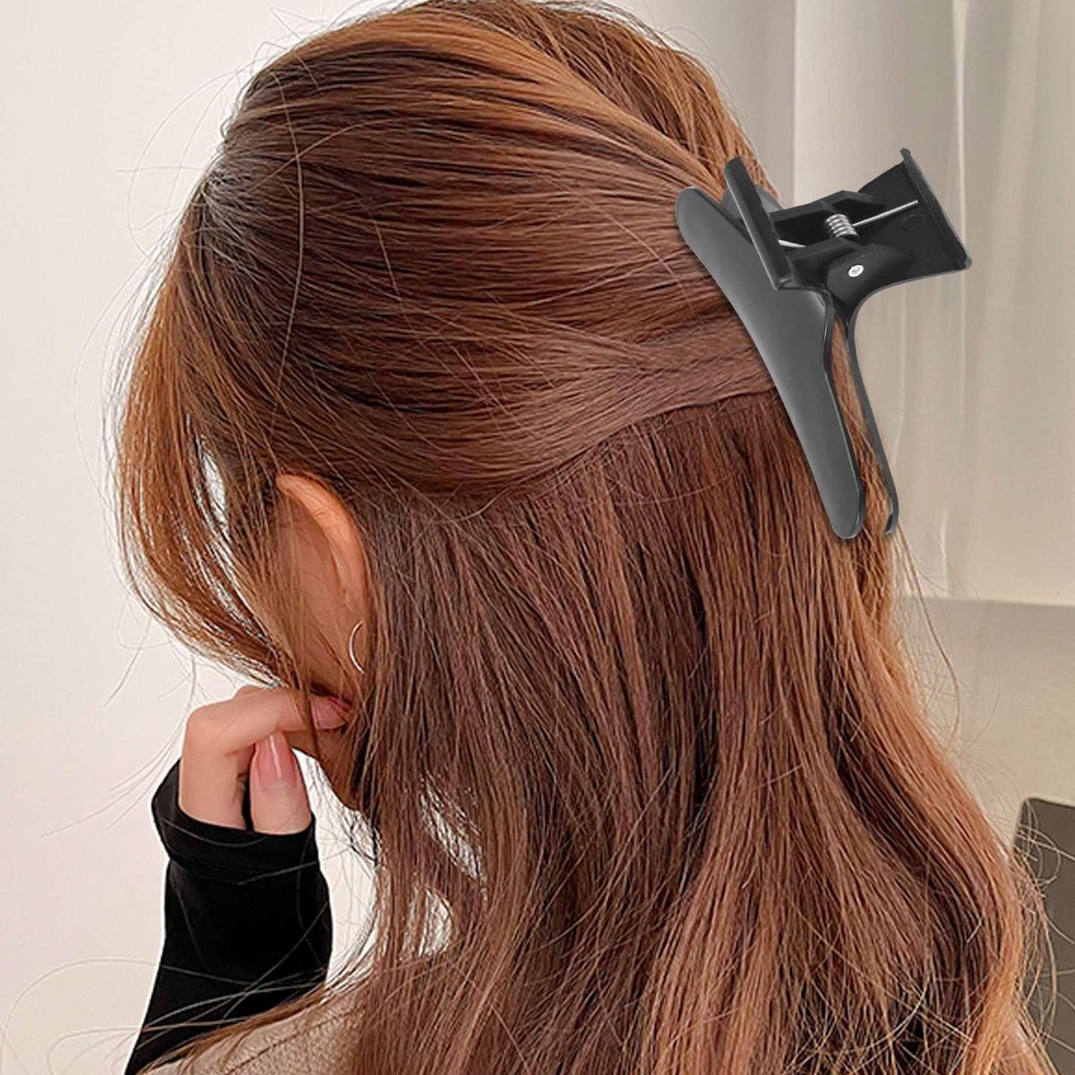4PCS Black White Hairdressers Butterfly Style Styling Hair Clamps Clips Claw Clasps Hairdressing Salon Tool