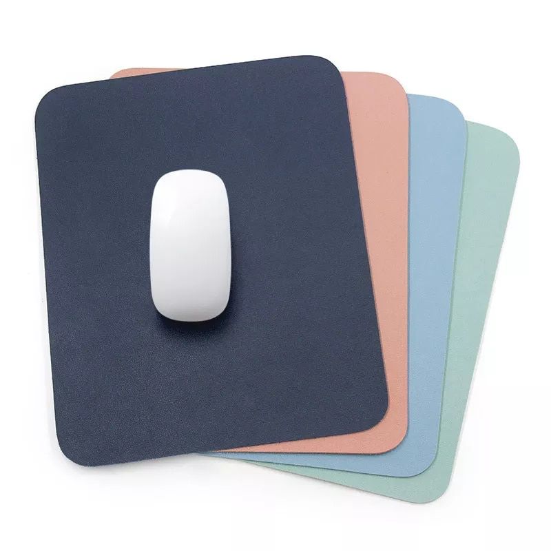 1pc Leather Mouse Pad Simple Solid Color PU Leather