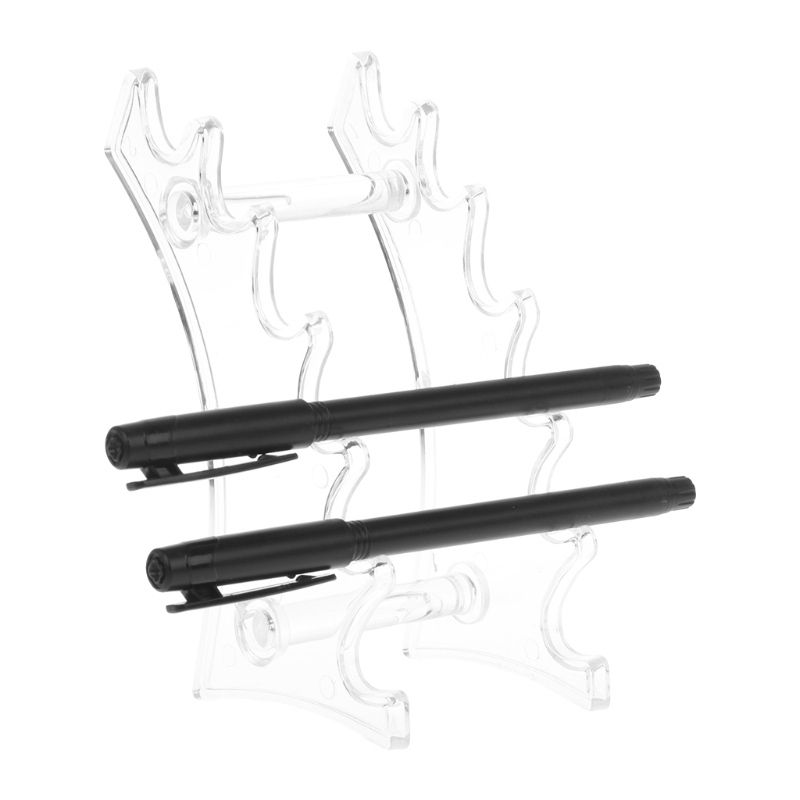 Pen Holders Makeup Brush Eyeshadow Pencil Pen Display Stand 6 Rooms Rack Desk Organizer Stationery(Clear)