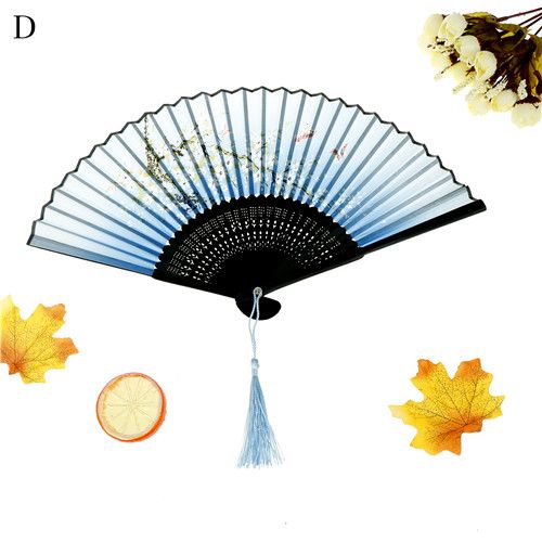 Folding 1PC Decoration Painting Retro Chinese Dance Hand Party Fans Bamboo Home Floral Silk Fan Held Ornaments Japanese