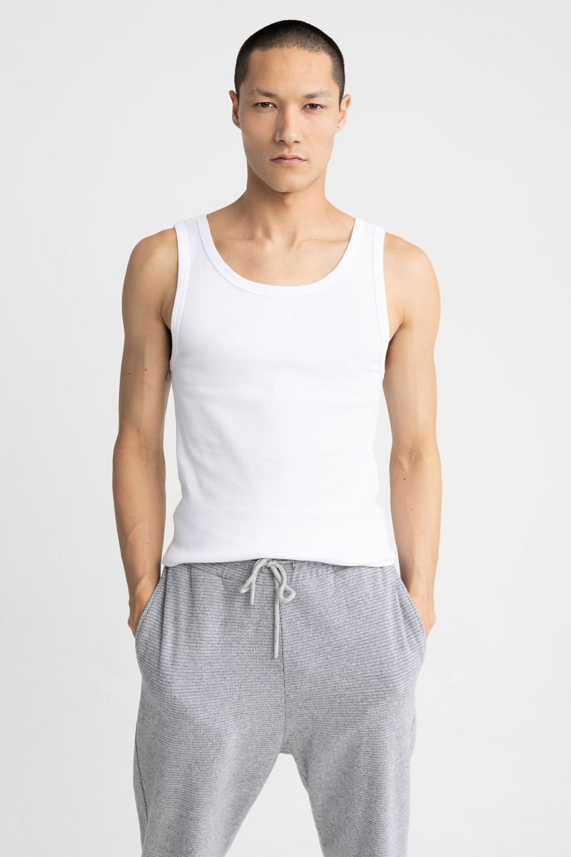 2 Piece Man Casual Slim Fit Athlete - White