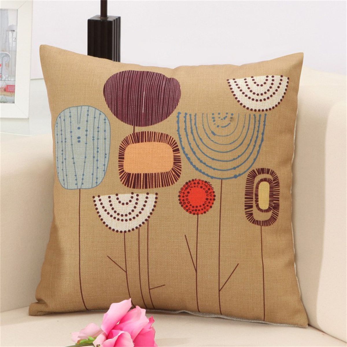 Flower Pillow Case Living Room Fashion Pillowcase Decor C