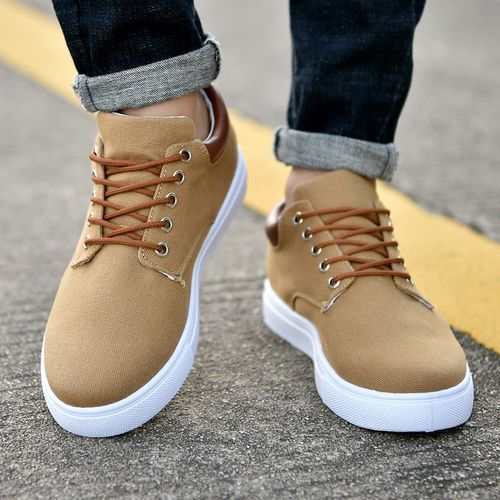 Men Canvas Shoes Low Top Travel Walking Shoes Flat Casual Footwear Big Size
