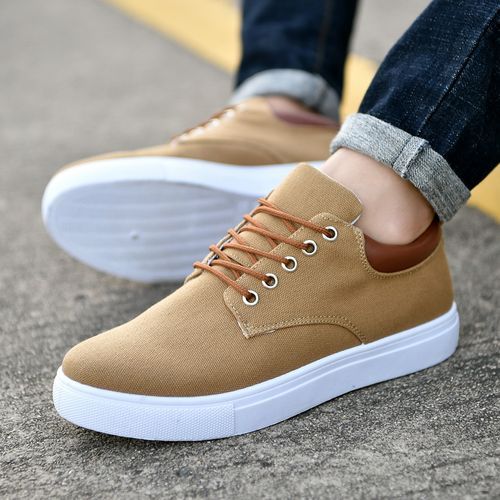 Men Canvas Shoes Low Top Travel Walking Shoes Flat Casual Footwear Big Size