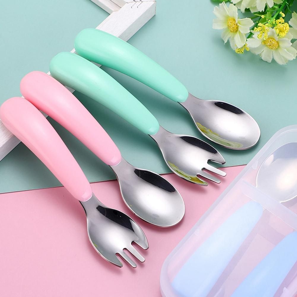6PCS Stainless Steel Tableware Set Children's Spoon Fork