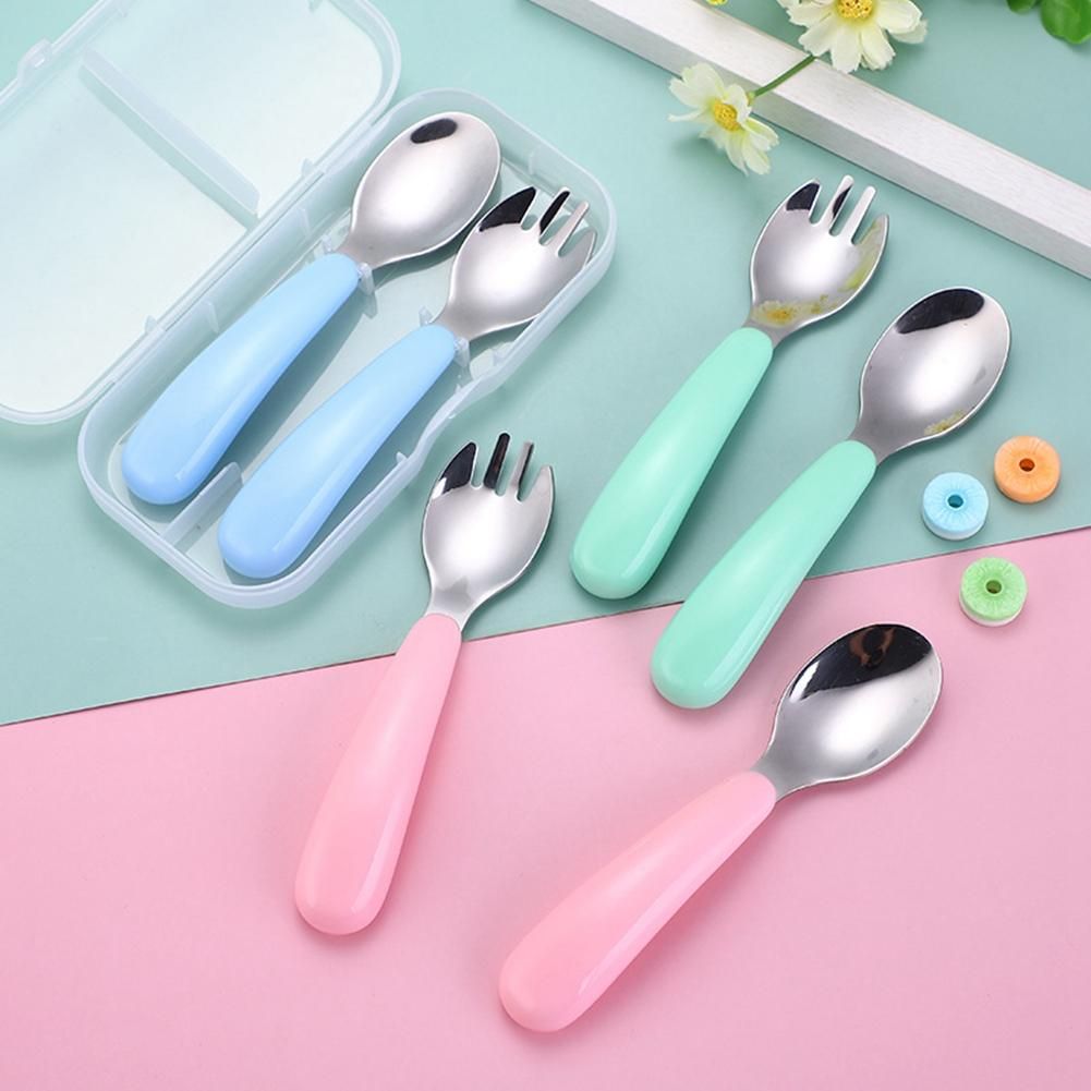 6PCS Stainless Steel Tableware Set Children's Spoon Fork
