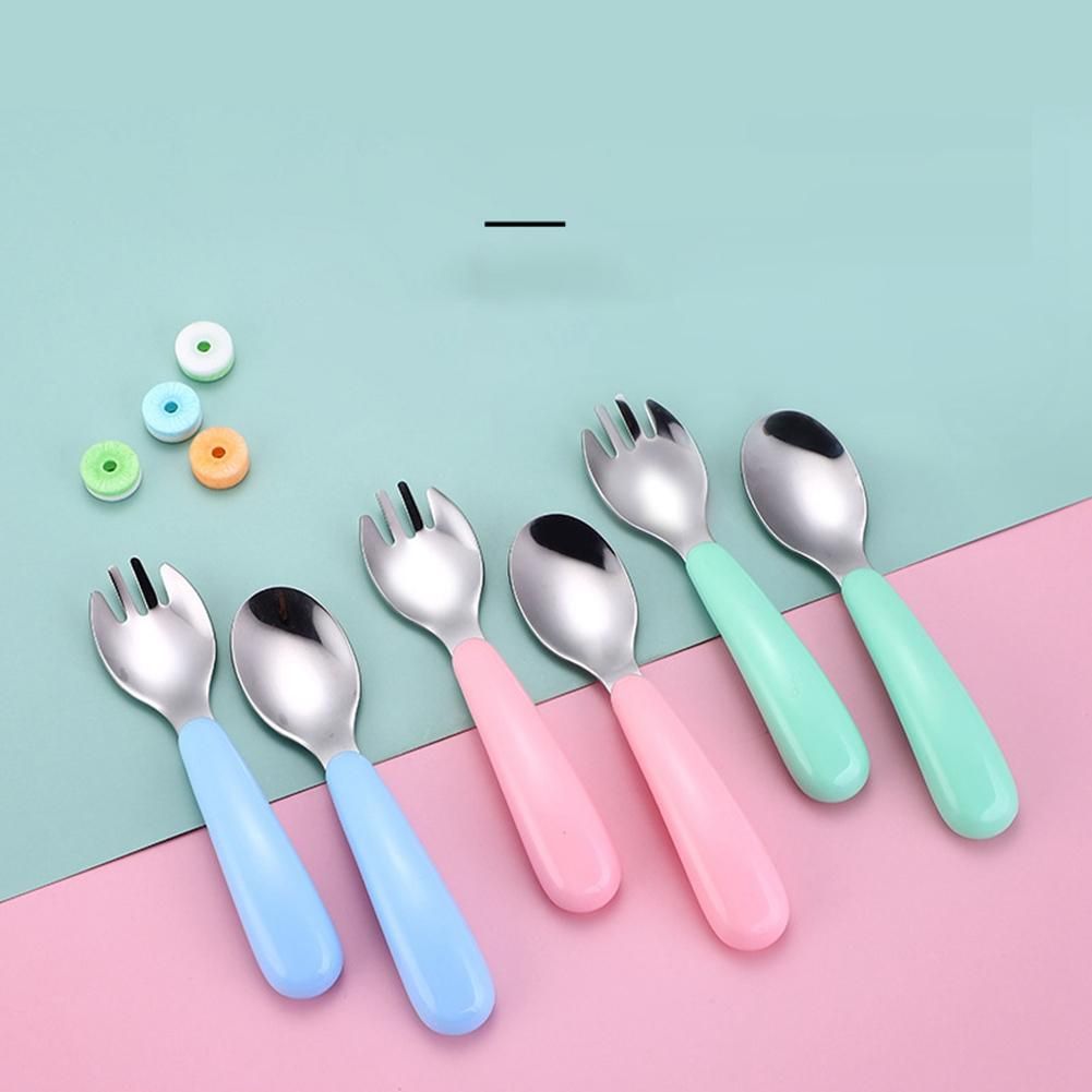 6PCS Stainless Steel Tableware Set Children's Spoon Fork