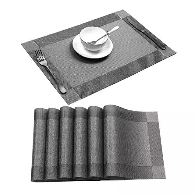 6x Dinning Table Kitchen Table Mat Silver