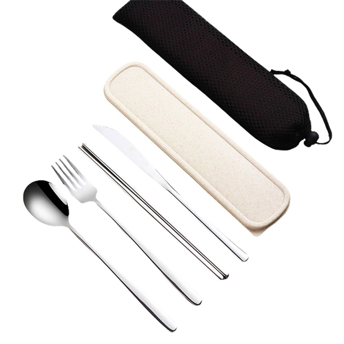 1 Set Cutlery Set Chopstick Spoon Fork Cutlery with Storage Case Kit